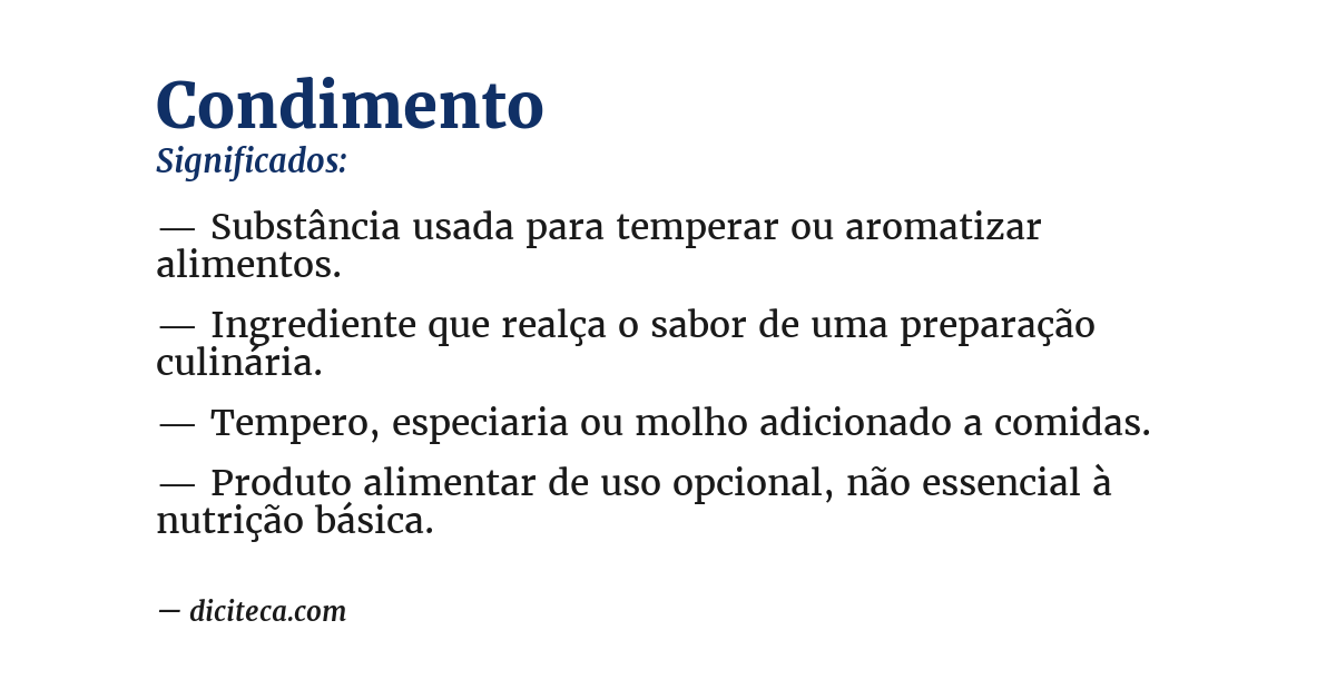 Significado de condimento
