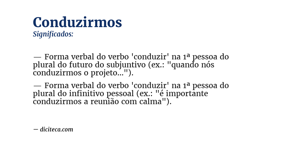 Significado de conduzirmos