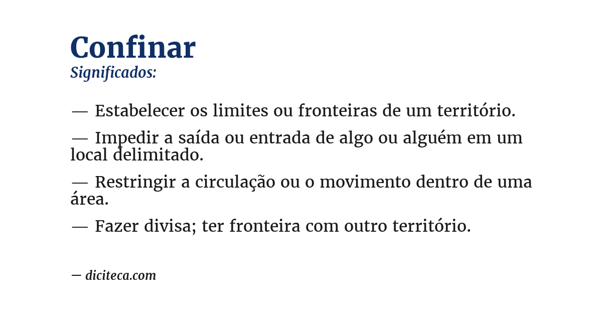 Significado de confinar