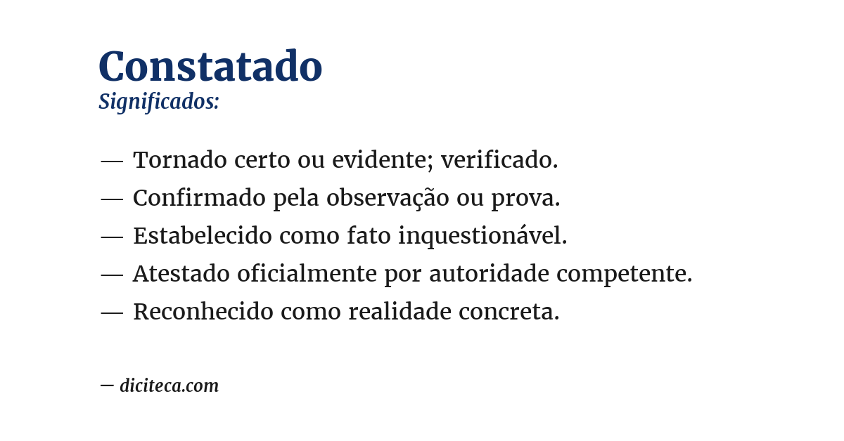 Significado de constatado