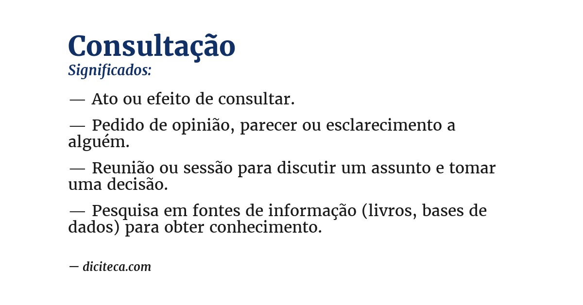 Significado de consultação