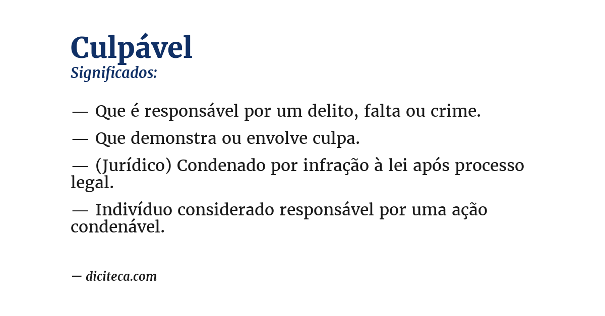 Significado de culpável