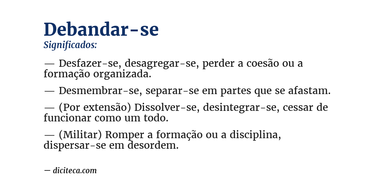 Significado de debandar-se