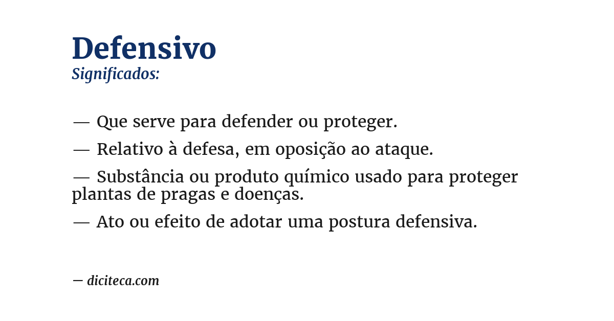 Significado de defensivo