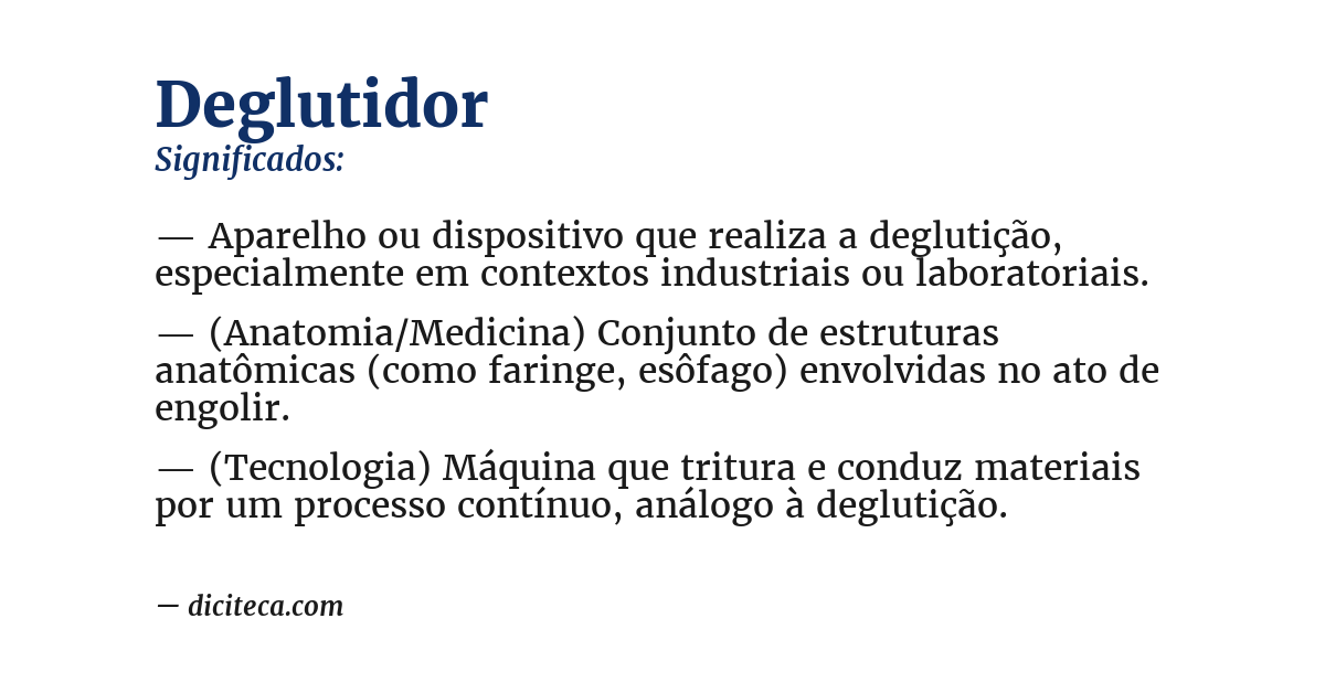 Significado de deglutidor
