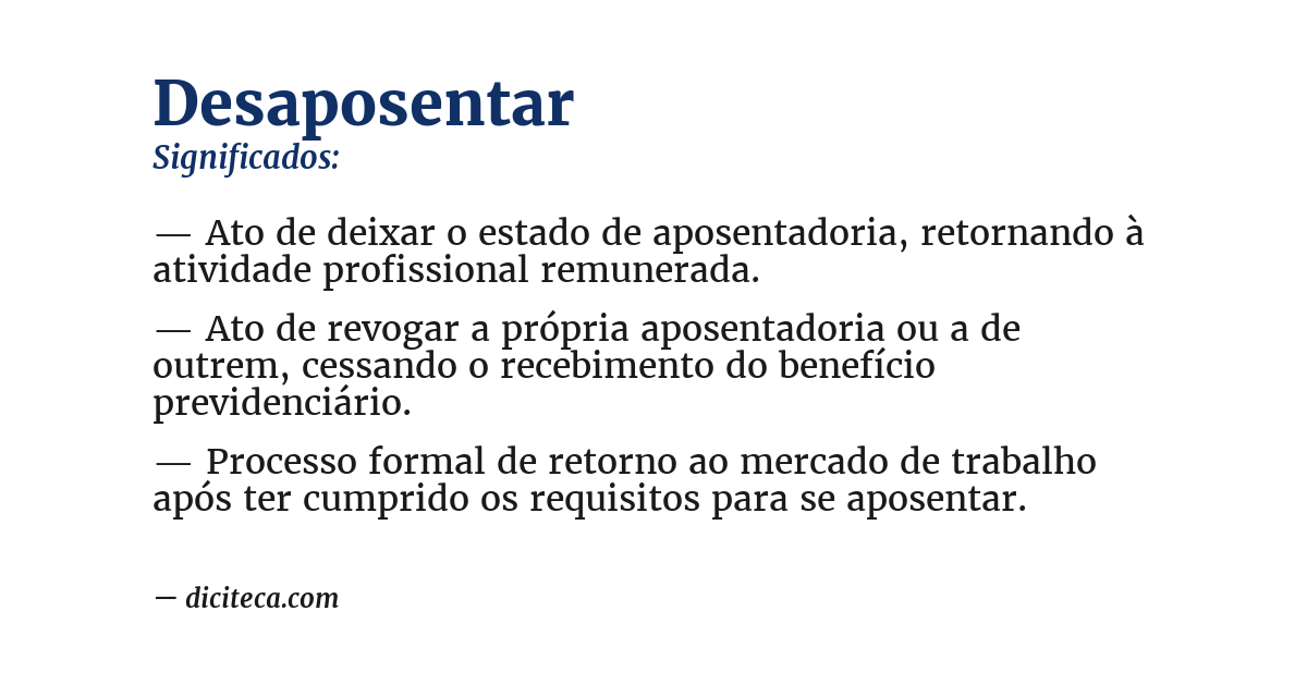 Significado de desaposentar