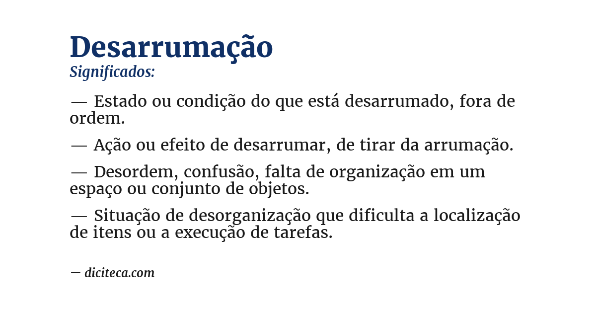 Significado de desarrumação