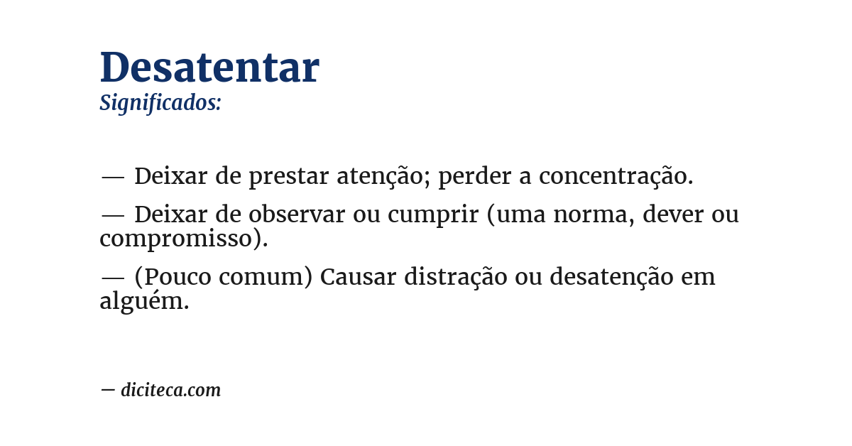 Significado de desatentar