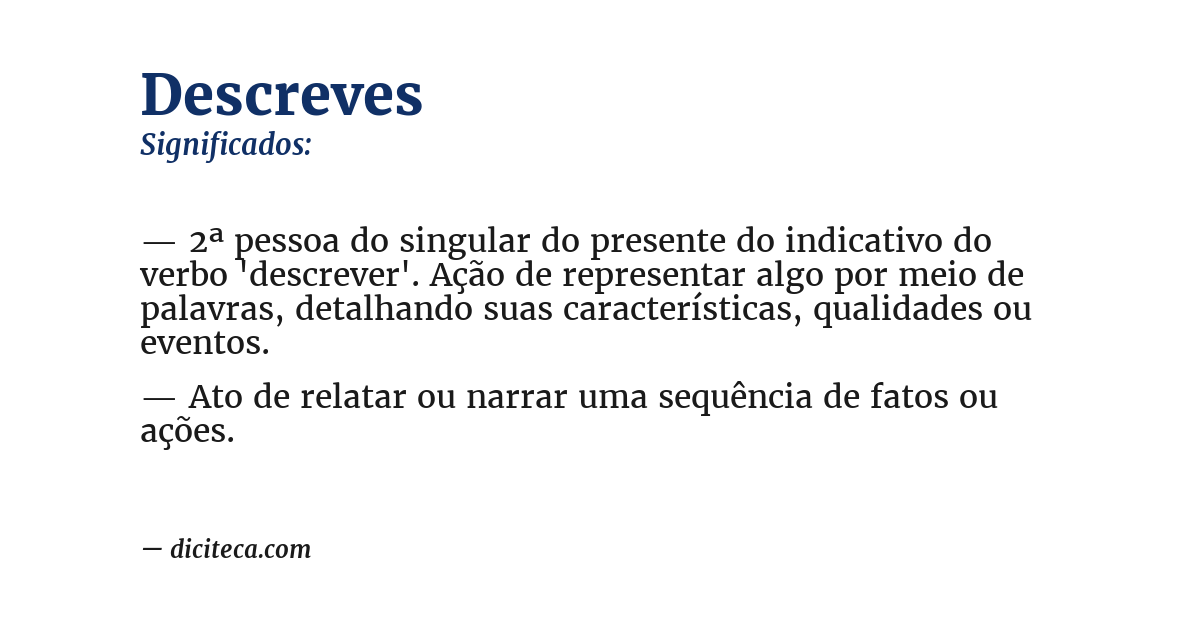 Significado de descreves