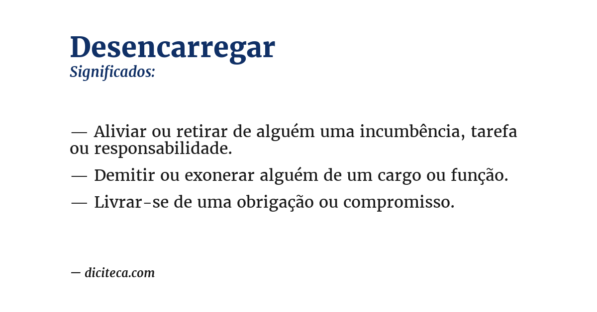 Significado de desencarregar