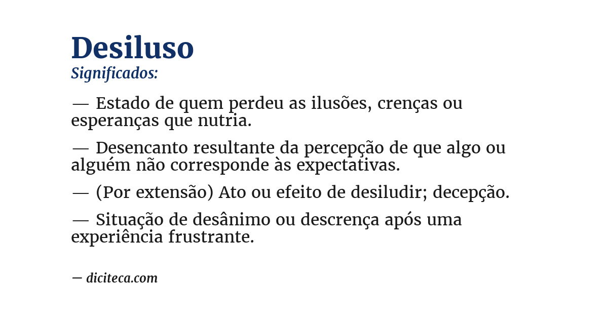 Significado de desiluso