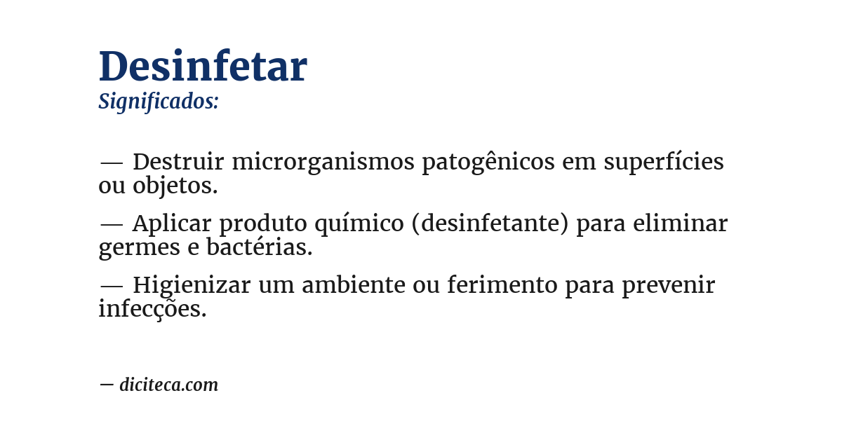 Significado de desinfetar