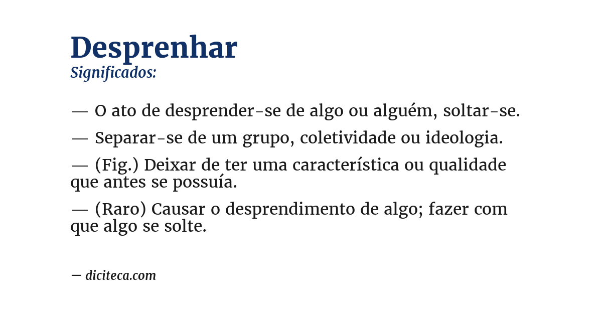 Significado de desprenhar