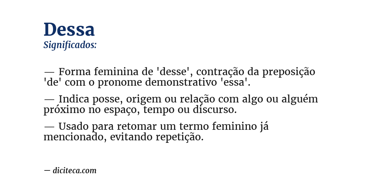 Significado de dessa