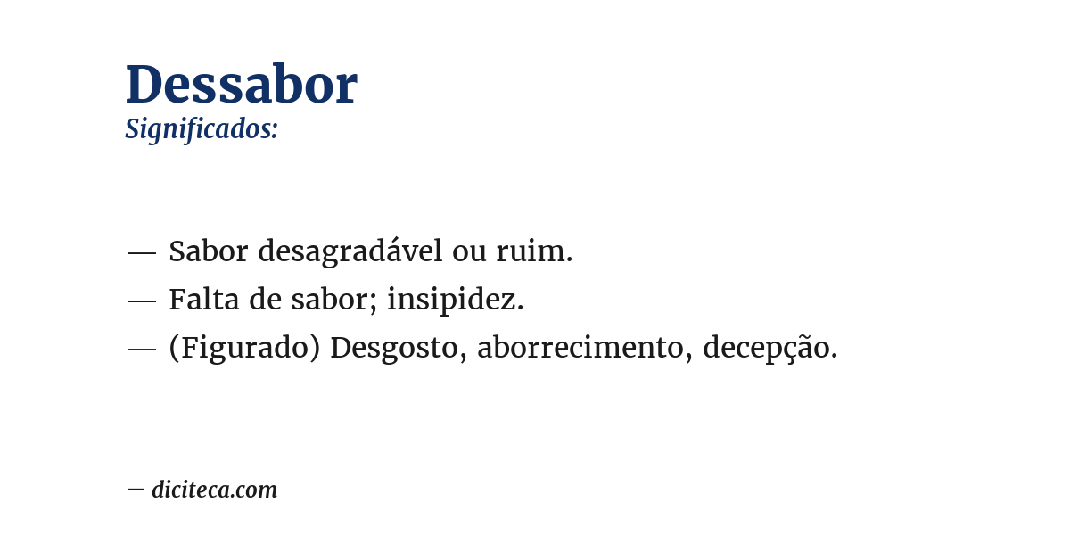 Significado de dessabor