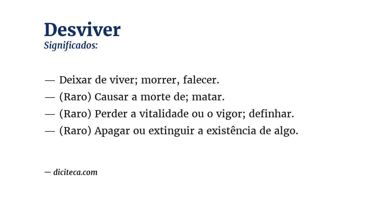 Significado de desviver