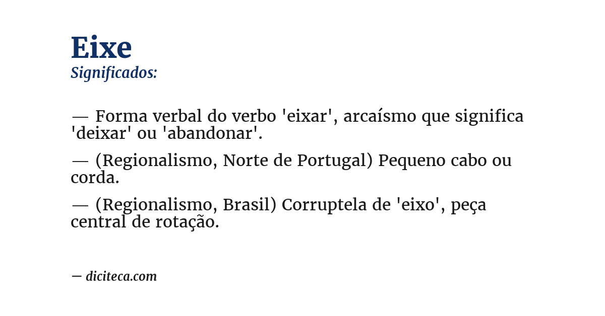 Significado de eixe