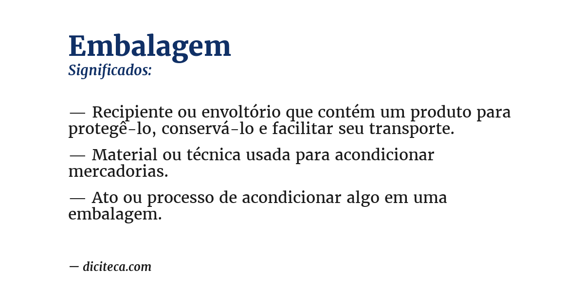 Significado de embalagem