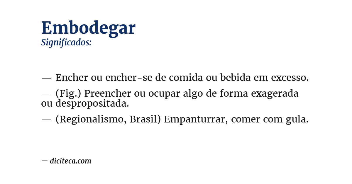 Significado de embodegar