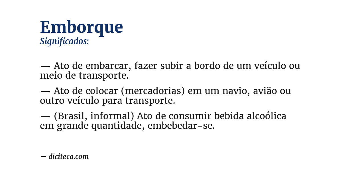 Significado de emborque