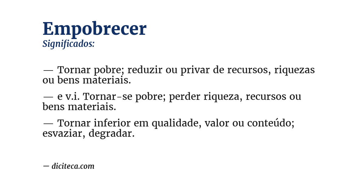 Significado de empobrecer