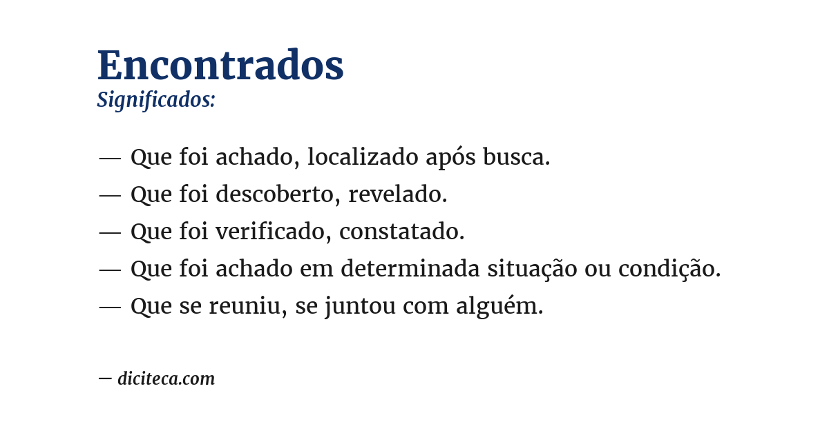 Significado de encontrados