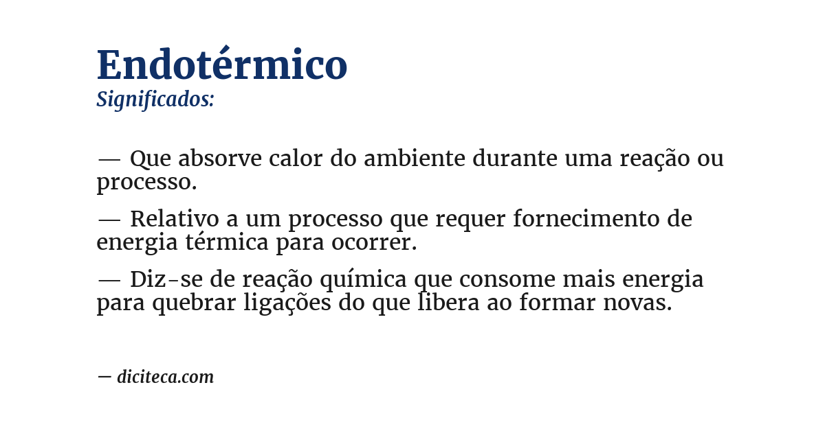 Significado de endotérmico