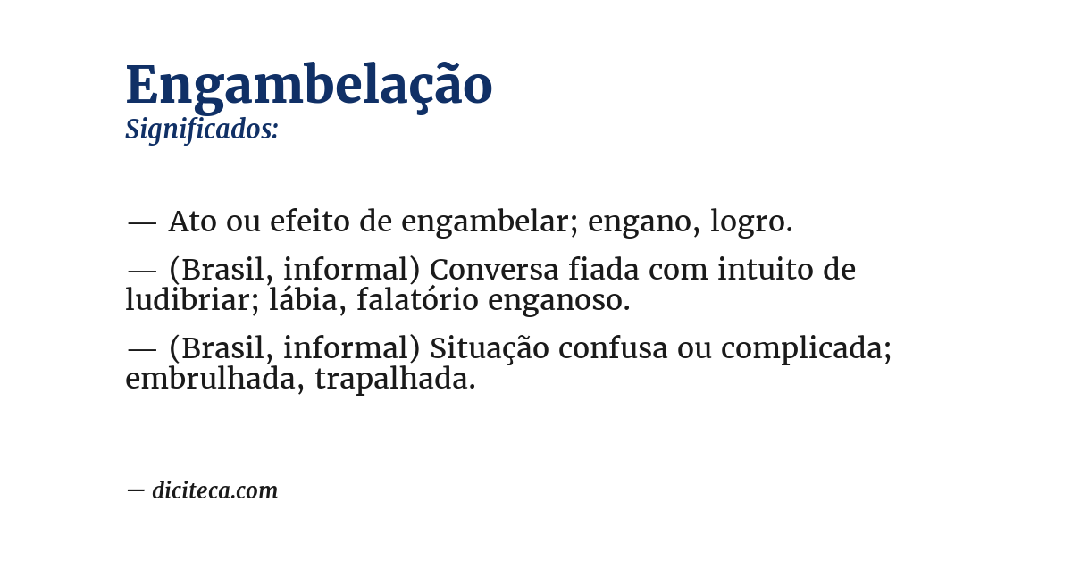 Significado de engambelação