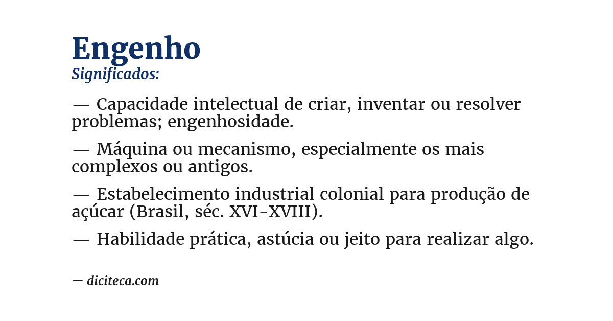 Significado de engenho