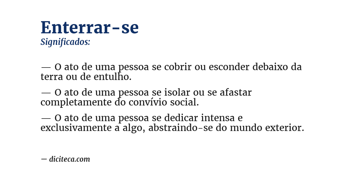 Significado de enterrar-se