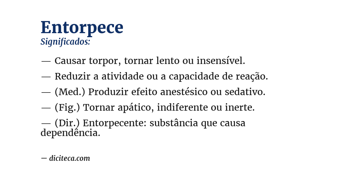 Significado de entorpece