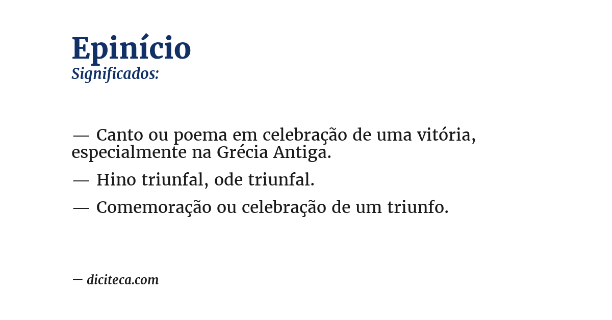 Significado de epinício