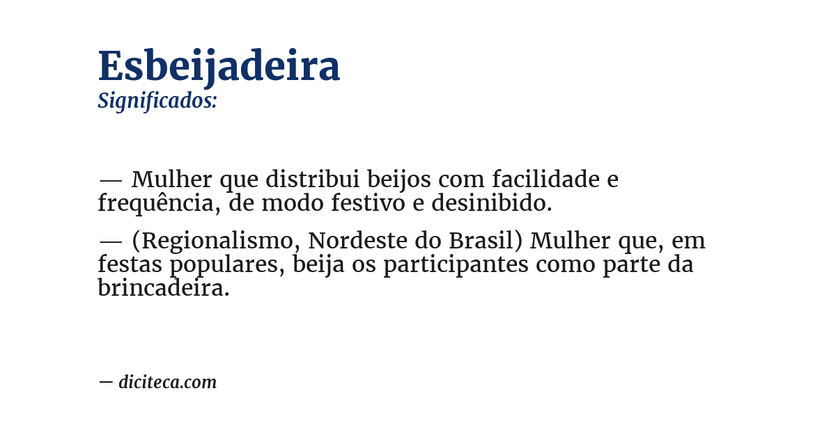 Significado de esbeijadeira