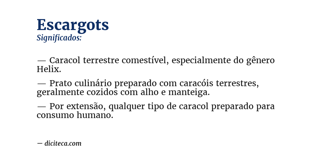 Significado de escargots