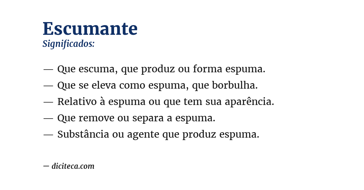 Significado de escumante