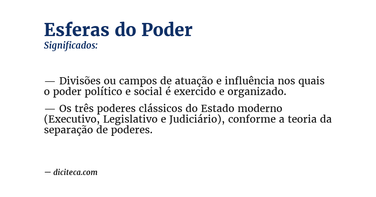 Significado de esferas do poder