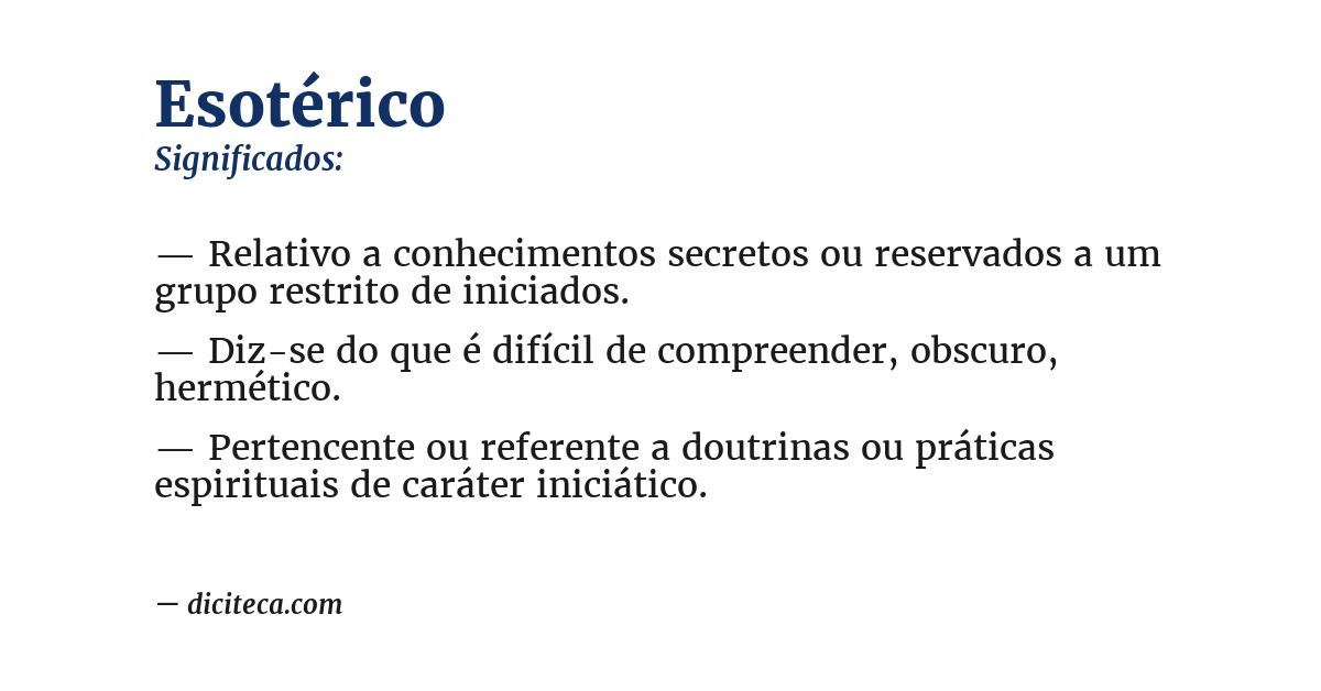 Significado de esotérico