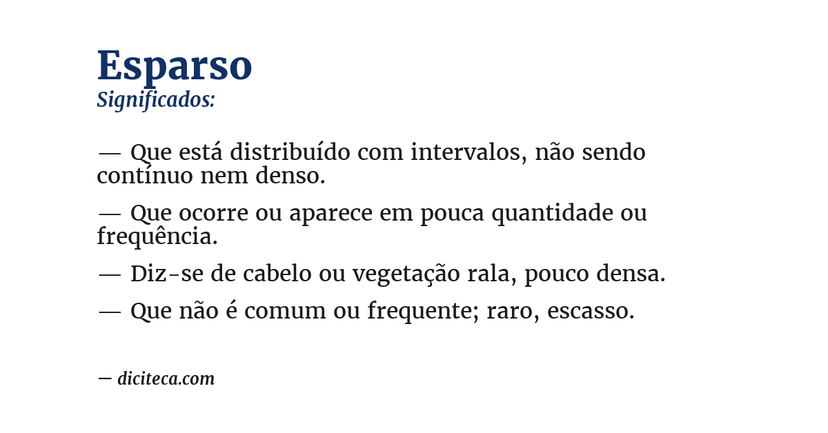 Significado de esparso