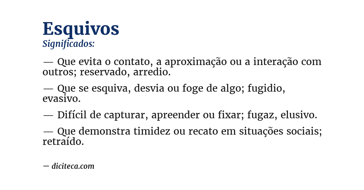 Significado de esquivos