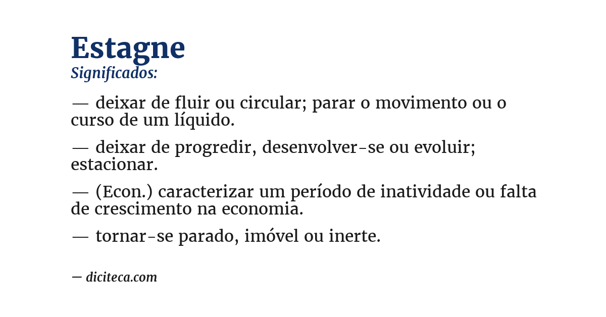 Significado de estagne