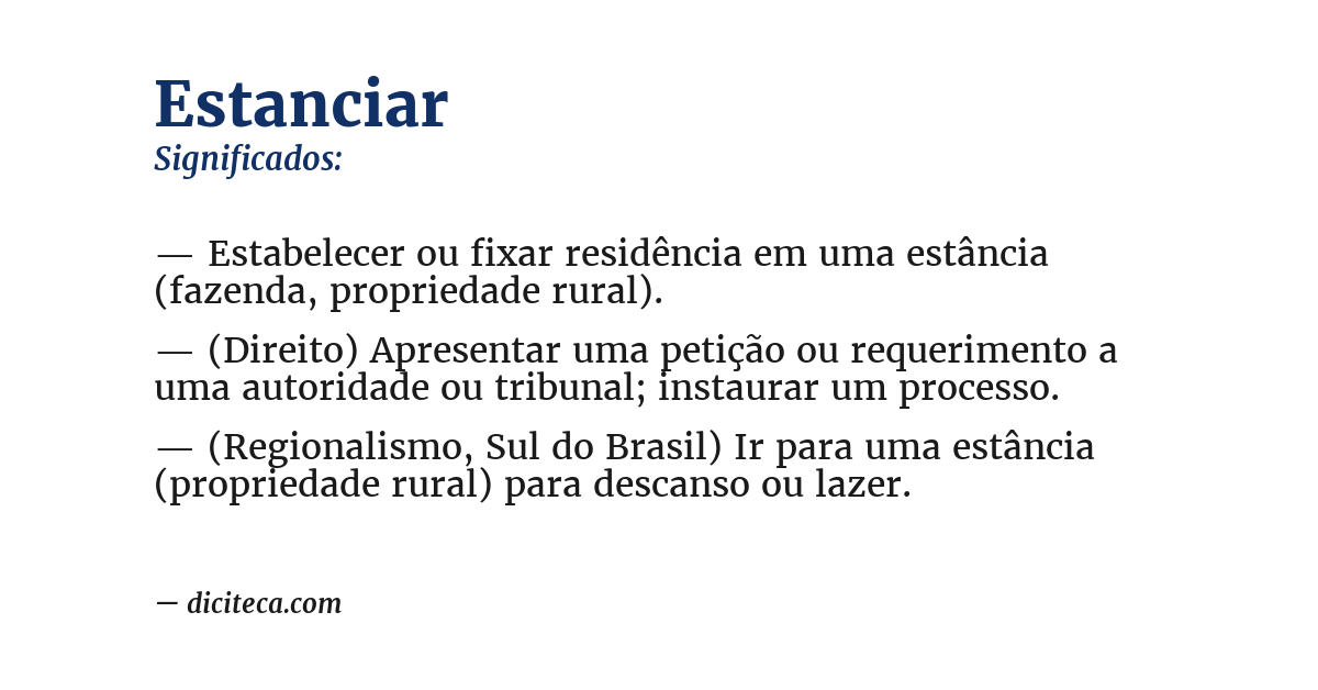 Significado de estanciar