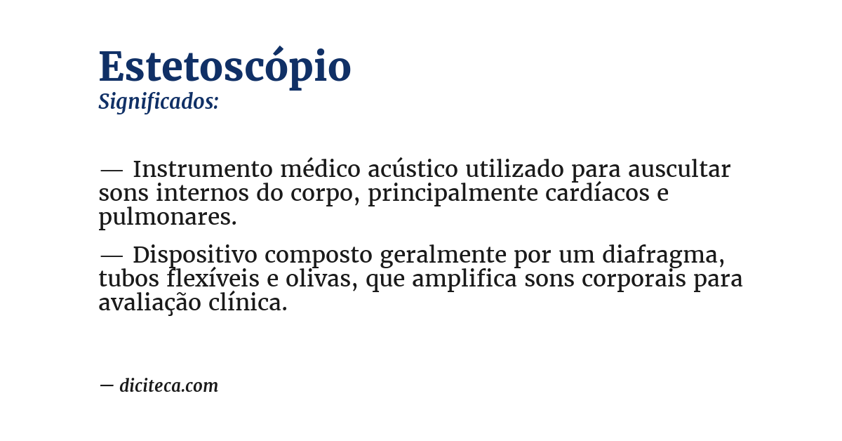 Significado de estetoscópio