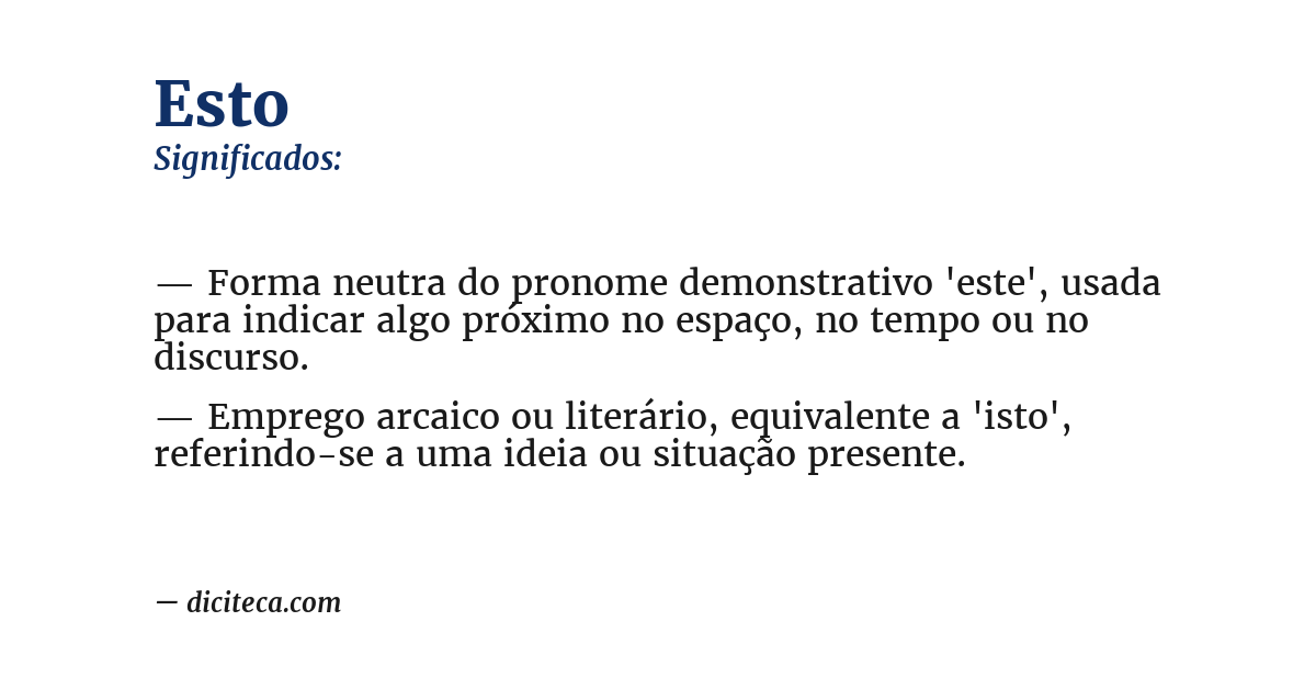 Significado de esto
