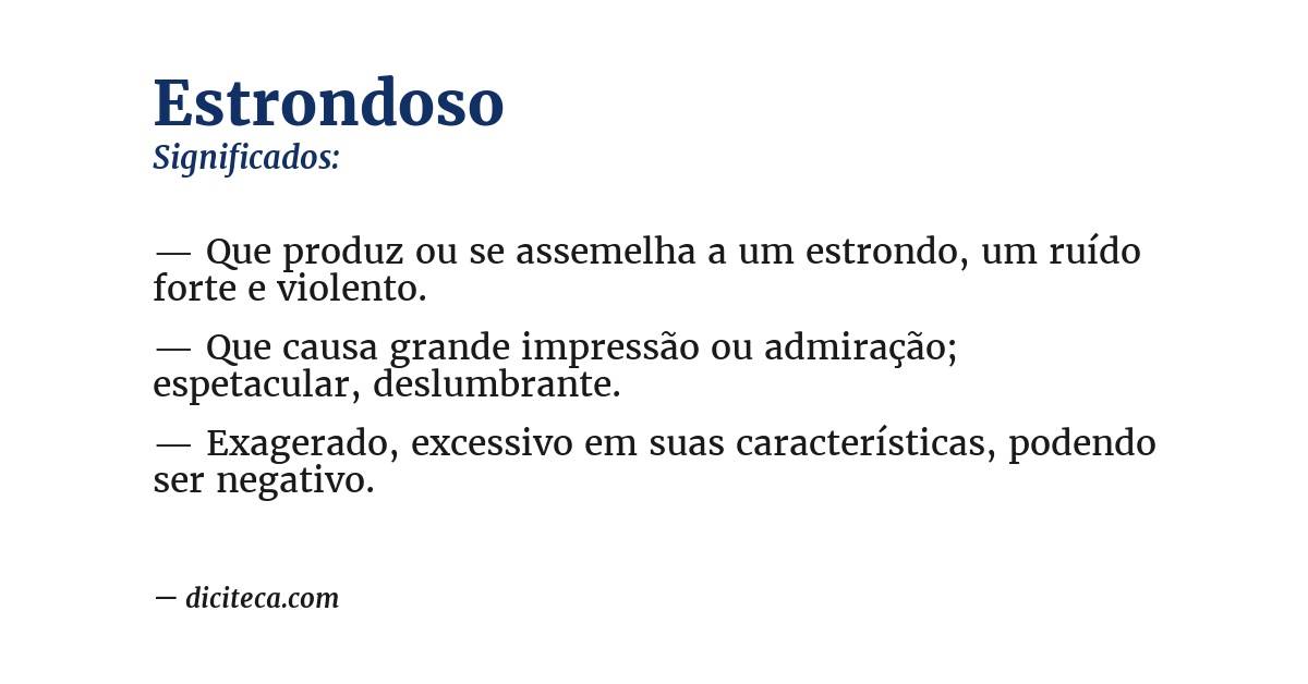 Significado de estrondoso