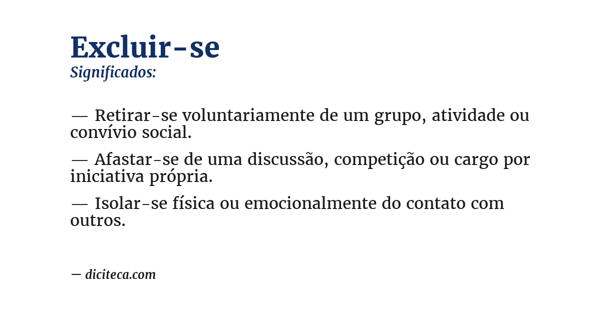 Significado de excluir-se