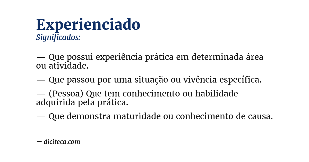 Significado de experienciado