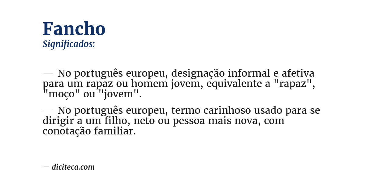 Significado de fancho