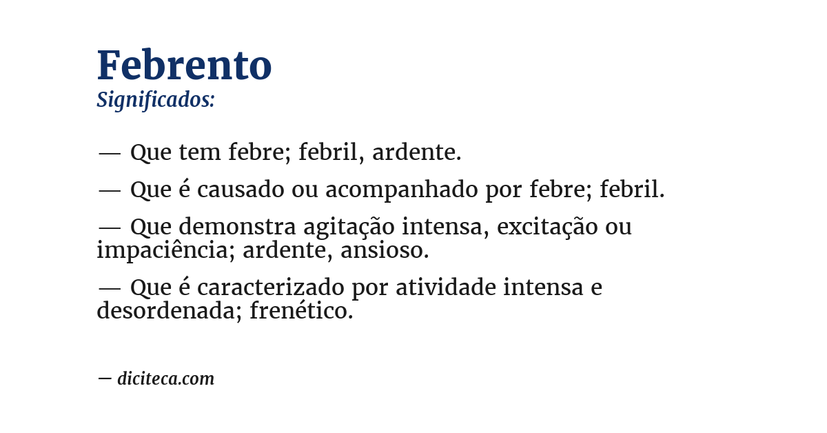 Significado de febrento
