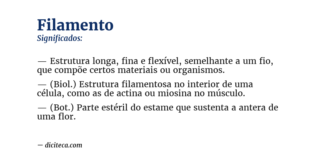 Significado de filamento