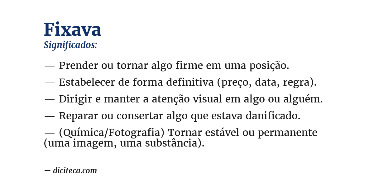 Significado de fixava